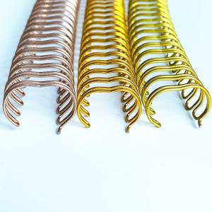  Double Loop Wire Gold Spiral Binding Gold Wire O Binding 2:1 Pitch 1.3mm Thick Manufactures