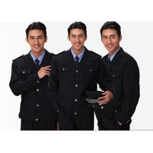 Buy cheap Black Color Security Officer Uniform Lapel Collar Epaulettes With Delicate from wholesalers