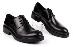  Handmade Footwear Mens Black Lace Up Dress Shoes Comfortable With Thick Platforms Manufactures