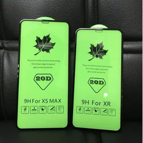 9H Full Coverage Screen Protector , 20D Mobile Phone Screen Cover for Iphone Xs Max