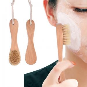 China Kolinsky Hair Natural Boar Bristle SPA Facial Brush Organic Bamboo Massage Bath Brush on sale