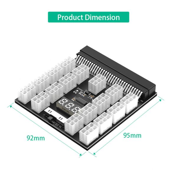Upgrade Version ATX 17x 6Pin Power Supply Breakout Board Adapter Converter 12V for Ethereum Bitcoin Mining