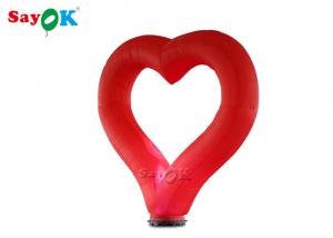 China 2.5mH Red  Inflatable Lighting Decoration For Wedding / Blow Up Heart on sale