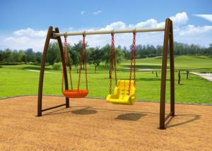 China No Paint Stripping Baby Swing Sets Outdoor Play Swing Set With Cradle KP-G008 on sale