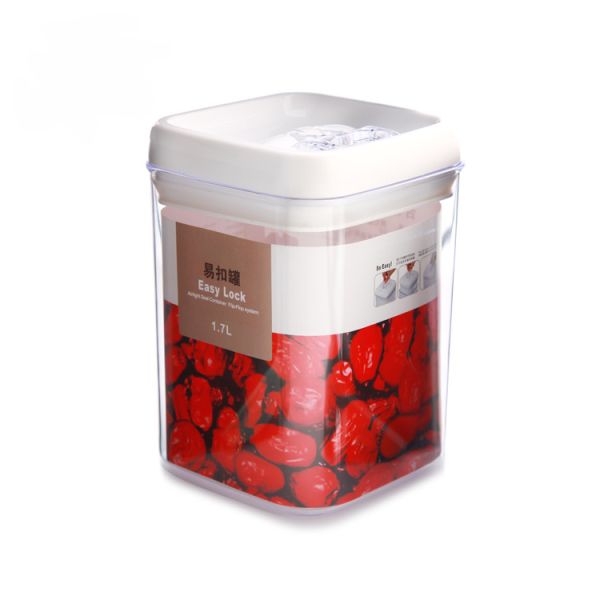 Bulk Customized 1.7L Square Type Plastic Airtight Dry Food Storage Containers With Lids