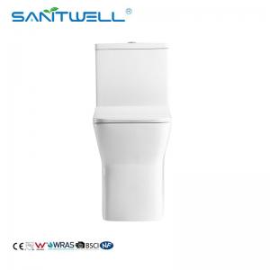  SWM8608 Rimless Ceramic One Piece Toilet Square Elongated Toilet Bowl Ceramic Single Unit Toilet Manufactures