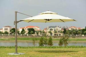  250g Polyester Beach Sunshade Umbrella 3.5M Cantilever Parasol Heavy Granite Base Manufactures