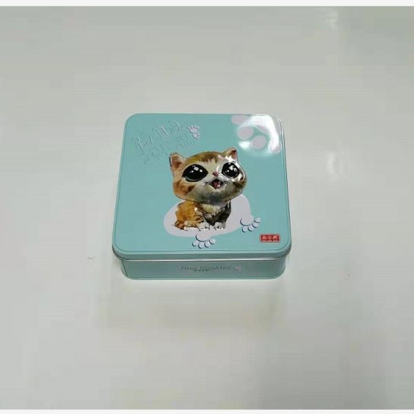 Embossed Square Tin Box with Lid Lower Price Tin Cans Wholesale Metal Containers for Cookies