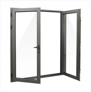 China Oxidation Aluminum Left Hand Inswing French Patio Door Brushed Nickel on sale