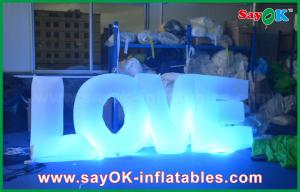  3x1.2m Inflatable Lighting Decorations Love Letters For Wedding With Nylon Cloth Manufactures