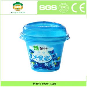 China FDA ISO Triangle Plastic Yogurt Cups 6Oz Ice Cream Cups With Lids on sale