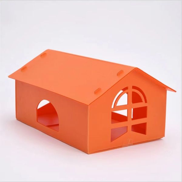 Customized Reusable Plastic Corrugated Storage Box Orange Hollow Sheet Archival Carton