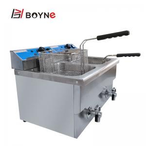 China Counter Top Commercial Kitchen Cooking Equipment Double Tank 12L Deep Fryer With Oil Filter on sale