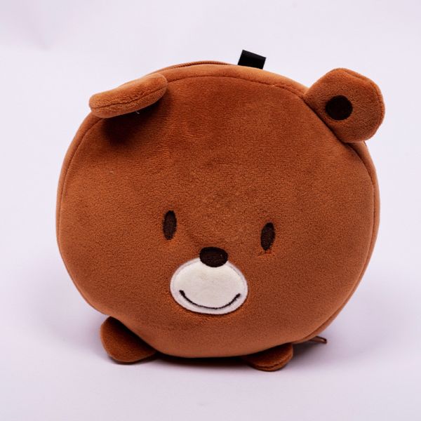 Washable 15cm Fold Plush Eye Mask Bag For Travel