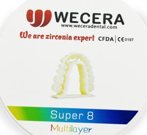  8 Layers Multilayer 3D Pro Zirconia Block A1 A2 A3 Color 1200 Mpa D98*18mm Manufactures