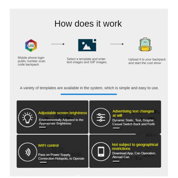 ISO9001 28 Litre Smart LED Backpack Waterproof Travel Bag