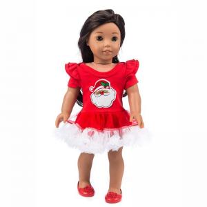 China Wholesale Girls and Doll dress clothing Santa Claus embroidery for 45cm 50cm 60cm Dolls Girl Doll Dress on sale