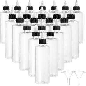  8oz Plastic Squeezing Bottles, Clear Oil Dispenser Dropper Bottle Applicator With Twist Top Cap Manufactures