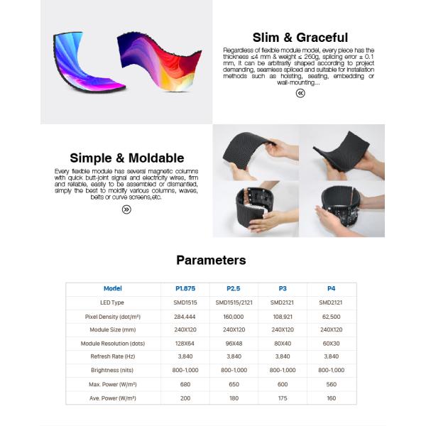 SMD Full Color Indoor Customized Flexible LED Panel Column Cylinder Soft LED Screen P1.875 P2 P2.5 P3 Curved LED Display