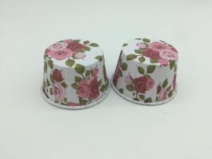  Wedding Party Rose Floral Baking Cups , Round Shape Muffin Paper Cups Not Retain Odors Manufactures