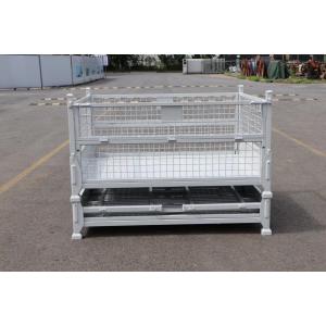 IBC Foldable Pallet Container Stackable Pallet Cage 50 * 50mm Wire Size