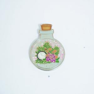  Stamped Silver Plating Custom Soft Enamel Pins Bottle Shape With Epoxy Dome Manufactures
