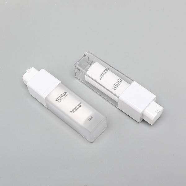 Transparent Square Shape Bottle Double Wall Bottle Airless Wholesale PET Plastic