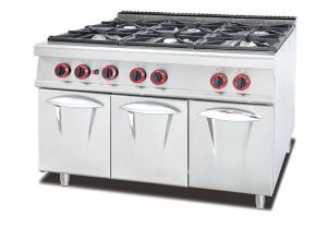  Stainless Steel 5.8kW Six Burner Gas Stove Kitchen Equipment Manufactures