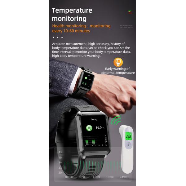 Body Temperature Blood Oxygen Smartwatch Medical Device IP67 with big screen