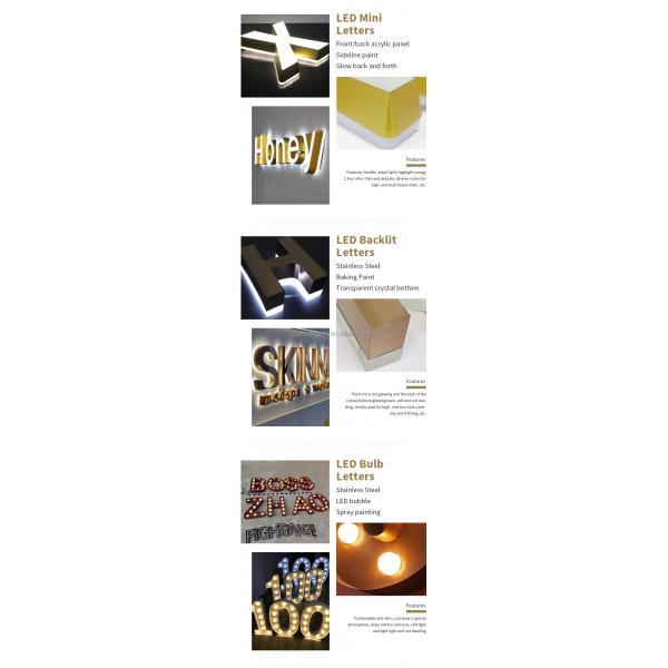 Sale Bright Luminous Characters Plastic LED Sign Channel Letter with Customized Size