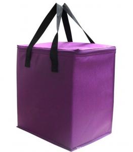 China Insulated Cooler Tote Bags / Disposable Lunch Bag / Purple Cooler Bag For Adults on sale
