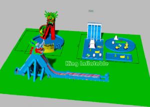 China Children Big Dragon Inflatable Water Parks With Blue Water Pool Colorful Strong on sale