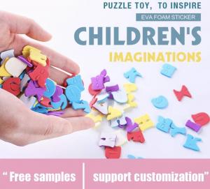  Child Handmade DIY Craft Adhesive Cartoon EVA Foam Cutting Shapes Sticker For School Manufactures
