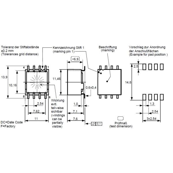 T60403-K5024-X100 Common Mode Choke High Performance Transformers For Smart Meters