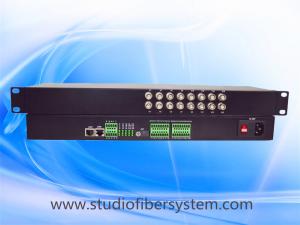 China 16ch analog video+16ch audio+2ch ethernet+2bidi RS485/232 to fiber converter in 1U rack mount chassis for CCTV system on sale