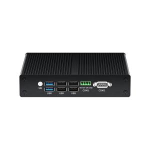 Industrial Fanless Mini Computer Linux Intel N100 DDR4 16G RAM 4LAN Dual COM