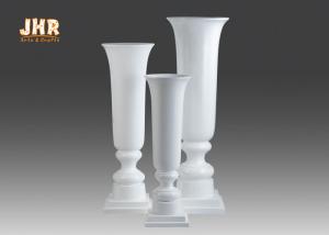  Classic Trumpet Glossy White Fiberglass Planters Floor Vases For Home Hotel Wedding Manufactures