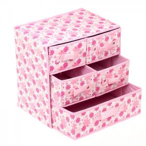 China Foldable AZO Free Non Woven Storage Boxes with Drawers 3 Layer different color on sale