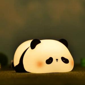 China Christmas Gifts Silicone Panda Night Light Cartoon Animal Cute Sleep Led Children'S Silicone Night Light For Baby Kid on sale