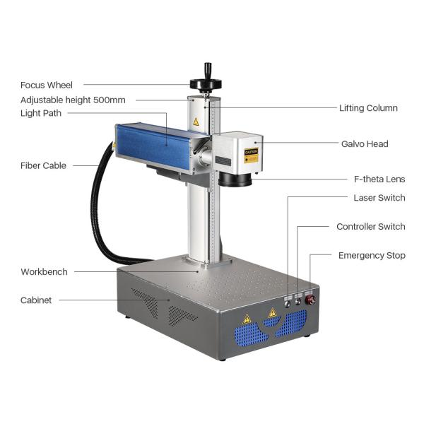 Portable Laser Fiber Marking Mahine For Metal Mark Number Picture Mark