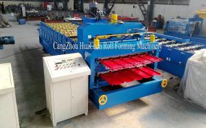 China 16 -18 Station Free Design Steel Tile Double Layer Roll Forming Machine PPGI / GI on sale