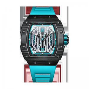 China Men'S Fashion Casual Silicone Wrist Watch Sapphire Glass Automatic Mechanical Watch on sale