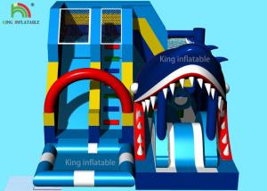  Blue Sharp Model Inflatable Slide Bouncer With Logo Printing 6*5*3.7 M Manufactures