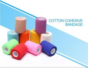 China Light weight cotton cohesive medical bandage, Medical suppliers colored cotton self adhesive cohesive elastic bandage on sale
