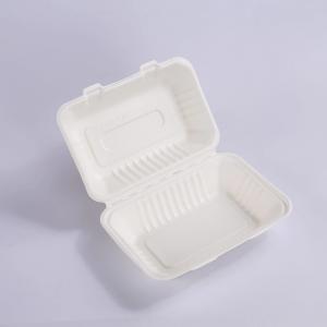  White Sustainable Disposable Lunch Box Take Away Boxes For Food Clamshells 600ml Manufactures