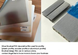  Metallic Silver Brushed PVC Wrapping Film For Frame Profile Anti Scratched Manufactures