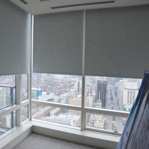  Blackout Waterproof Fabric Office Window Drapes Gray Color For Indoor Decoration Manufactures