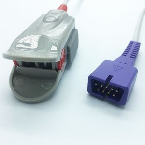 Adult Finger Monitor SPO2 Sensor 3 Meter Nellco Oxima 9 Pin Reusable Gray Color