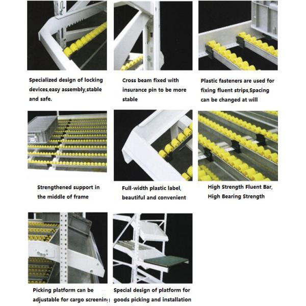 B47: Warehouse Flow Rack for Carton Storage Box Flow Gravity Storage Roller Racking Carton Flow Racking