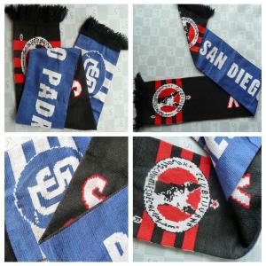  Knitted acrylic stadium scarf with 4 fringe Manufactures